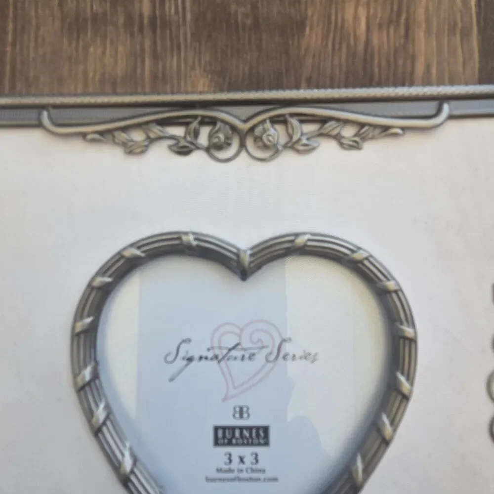Burnes of Boston Signature Series Heart Picture Frame 3x3 Silver Tone
